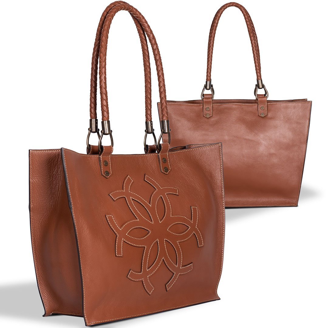 Classique Leather Tote Handbag- Chestnut Brown